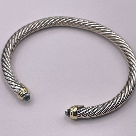 David Yurman Cable Classics Bracelet with Prasiolite in Silver with 18K Gold - Picture 3 of 9